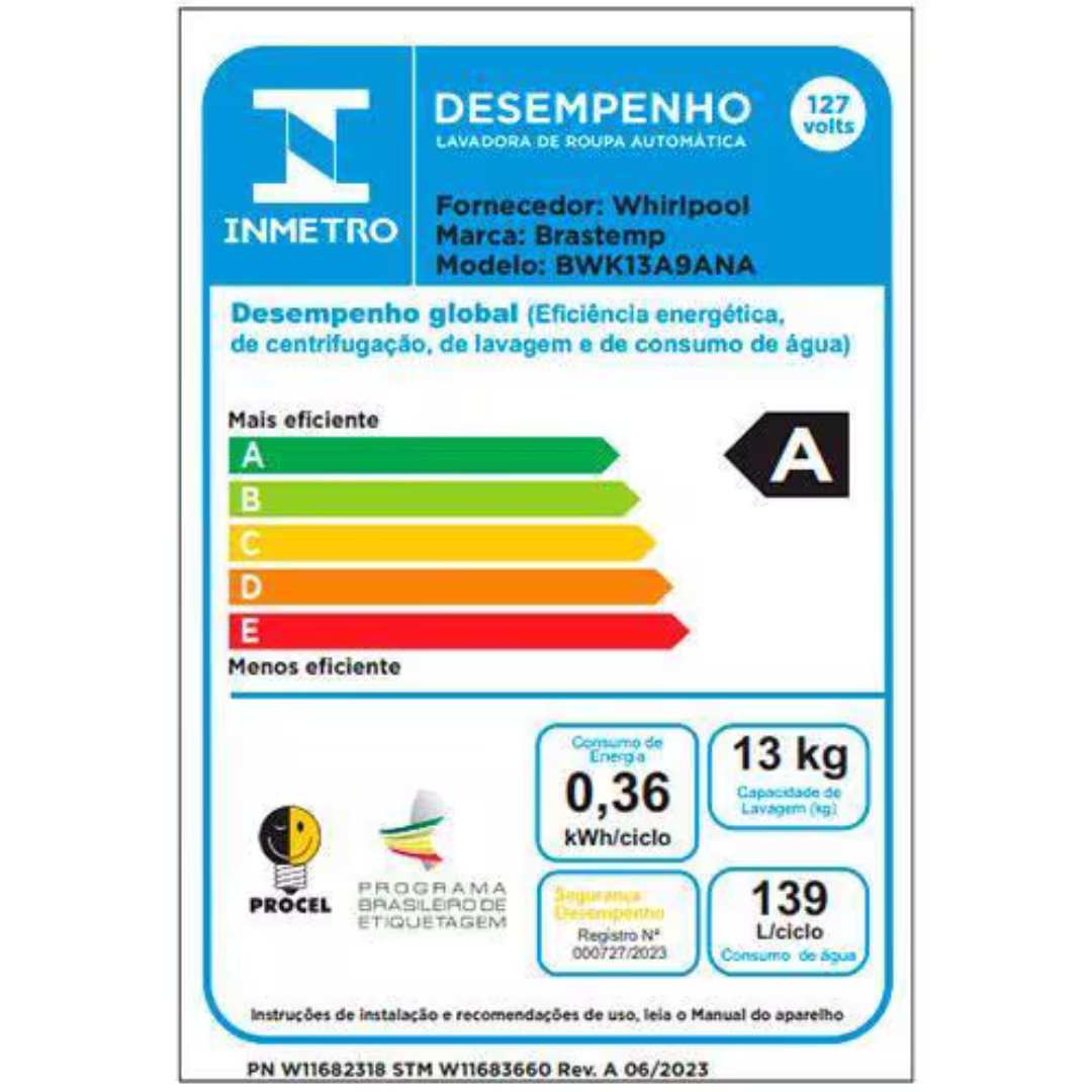 Lavadora de Roupas Brastemp BWK13A9 com Ciclo Tira Manchas Advanced e Ciclo Antibolinha Cinza Platinum - 13kg - 110V - Imagem 6