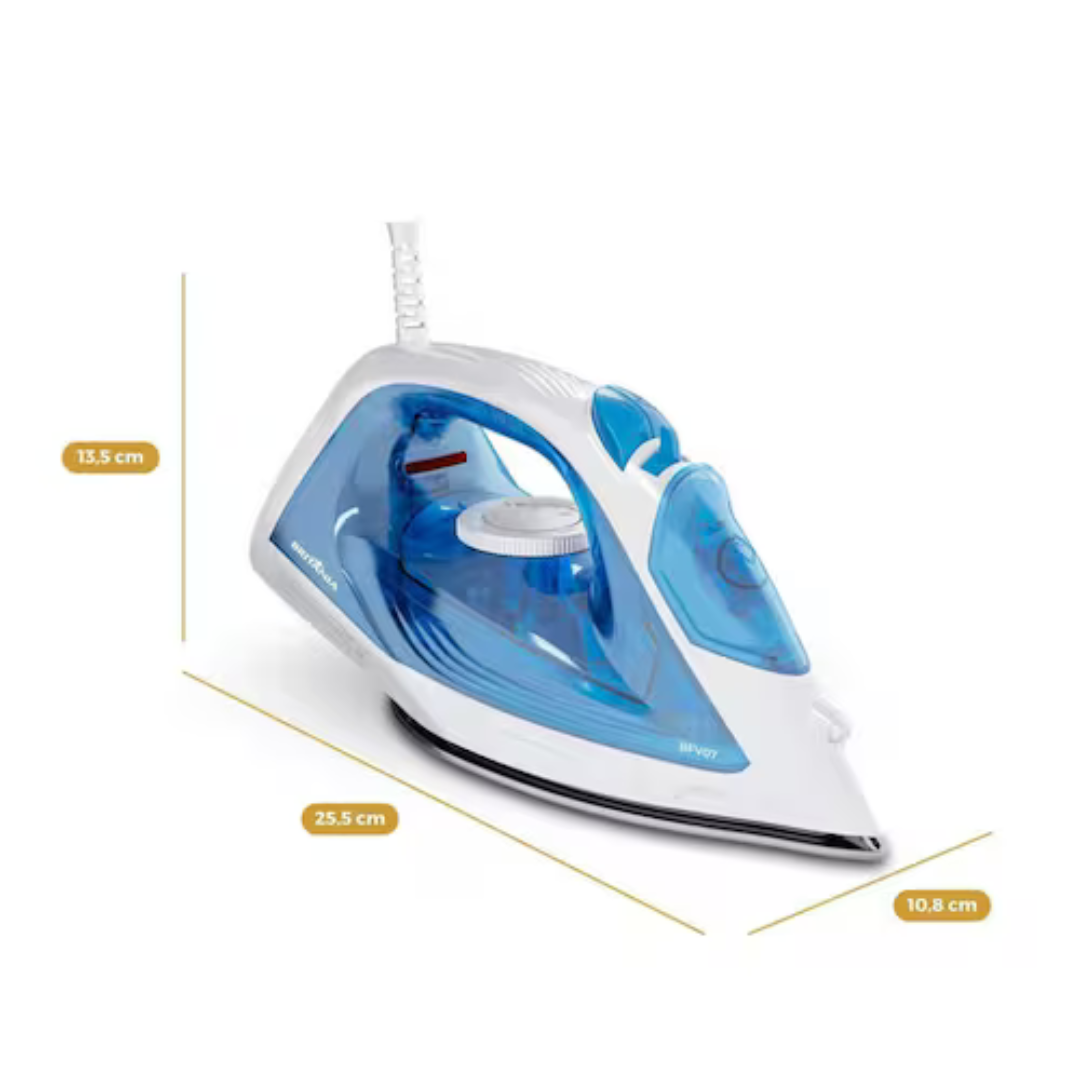 Ferro de Passar Britânia BF07 Base Antiaderente Vapor Vertical Reservatório Azul - 110V - Imagem 8